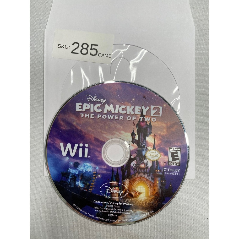 Disney Epic Mickey 2 The Power of Two Nintendo Wii Game Disc